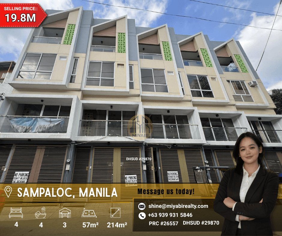 Ready For Occupancy 19.8M Brand New 3 Storey Townhouse with 3CG For Sale in Sampaloc Manila Near NU - LSS