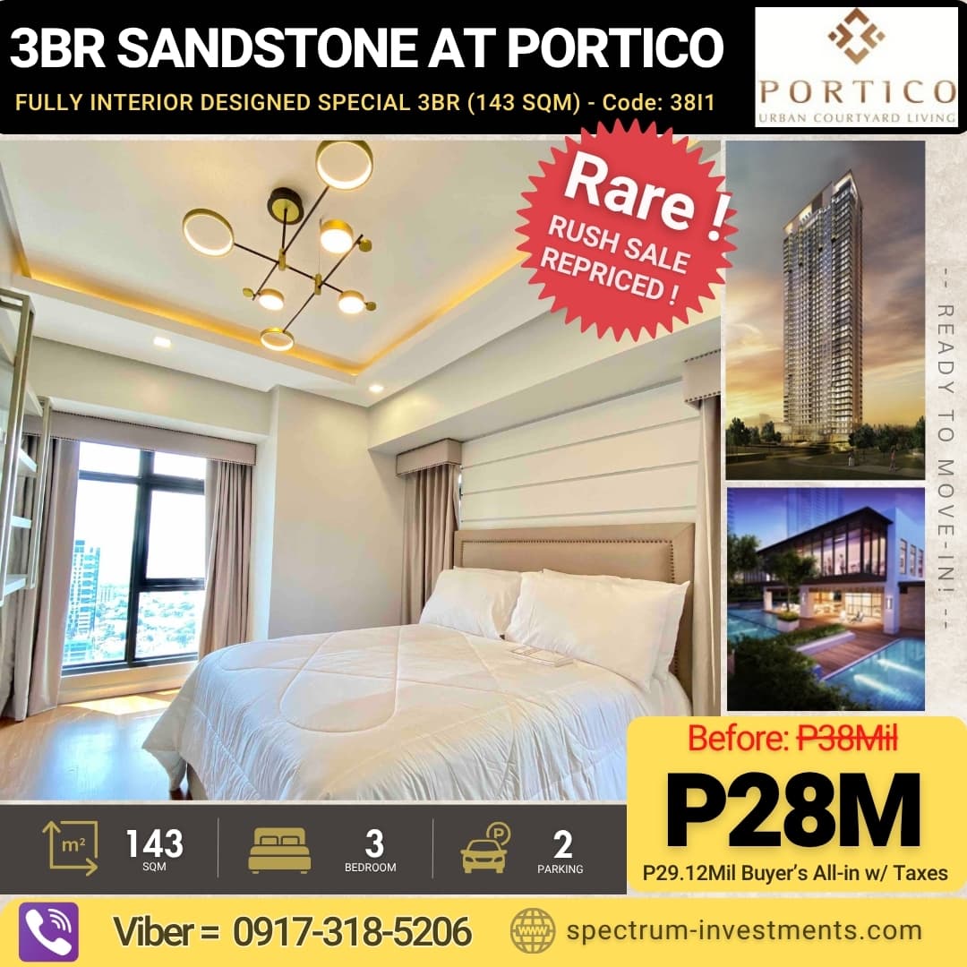 🔥 🔥 Rush Sale! Rare Interior Designed Corner 3BR Sandstone at Portico