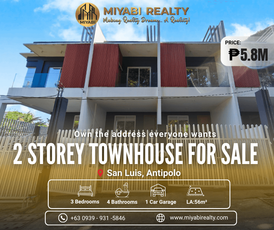 Ready For Occupacny 5.8M Brand 2 Storey Townhouse For Sale in San Luis Antipolo Near Antipolo Cathedral - LSS