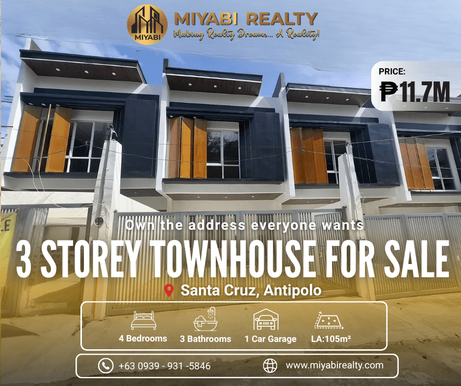 Brand New Ready For Occupancy 7.5M 2 Storey Townhouse with 3BR in Santa Cruz Antipolo For Sale - LSS