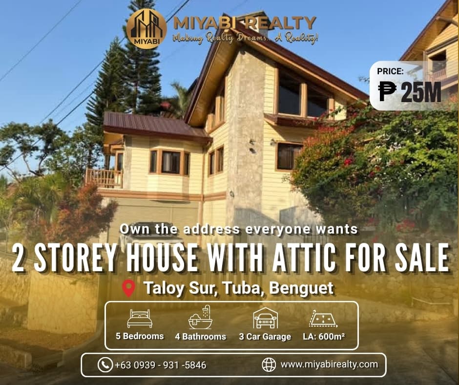 25M 5BR | Ready For Occupancy 2-Storey House with Attic Fo Sale in Taloy Sur, Tuba Benguet - LSS