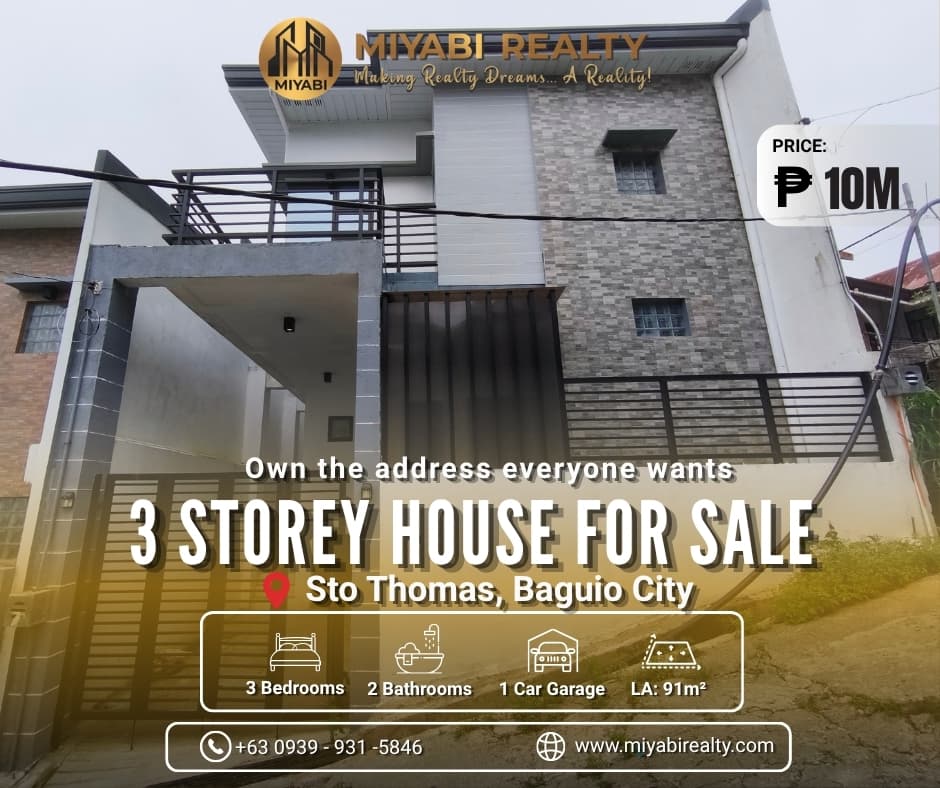 Ready For Occupancy Semi-Furnished 3-Storey House For Sale Near Baguio City - LSS
