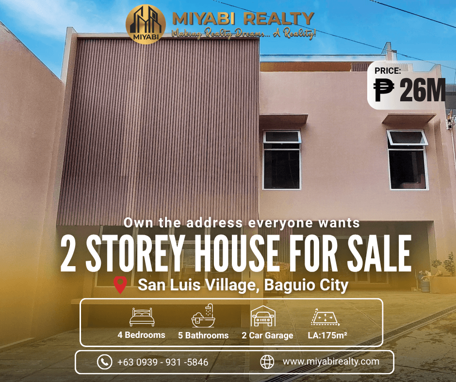 26M Ready For Occupancy 4BR House & Lot with Roof Deck in San Luis Village Baguio City For Sale - LSS