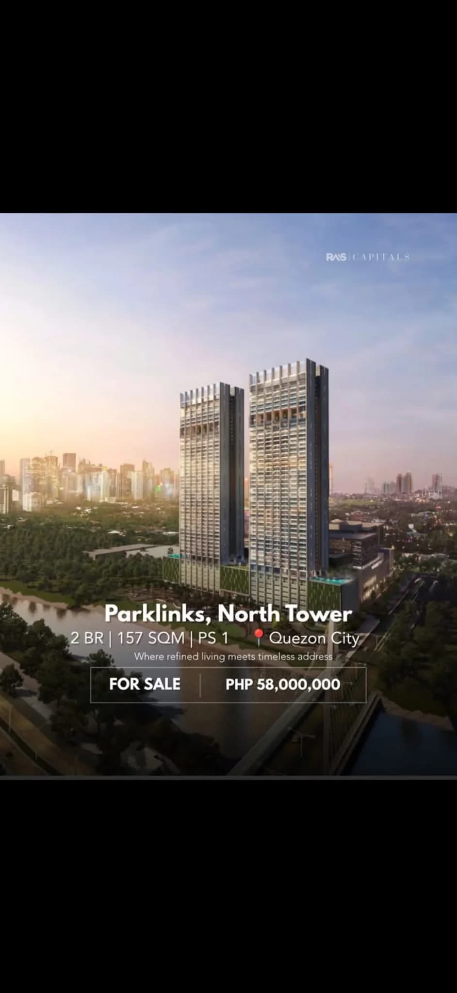 Parklinks North Tower | 2BR 157sqm Condo for Sale in Quezon City